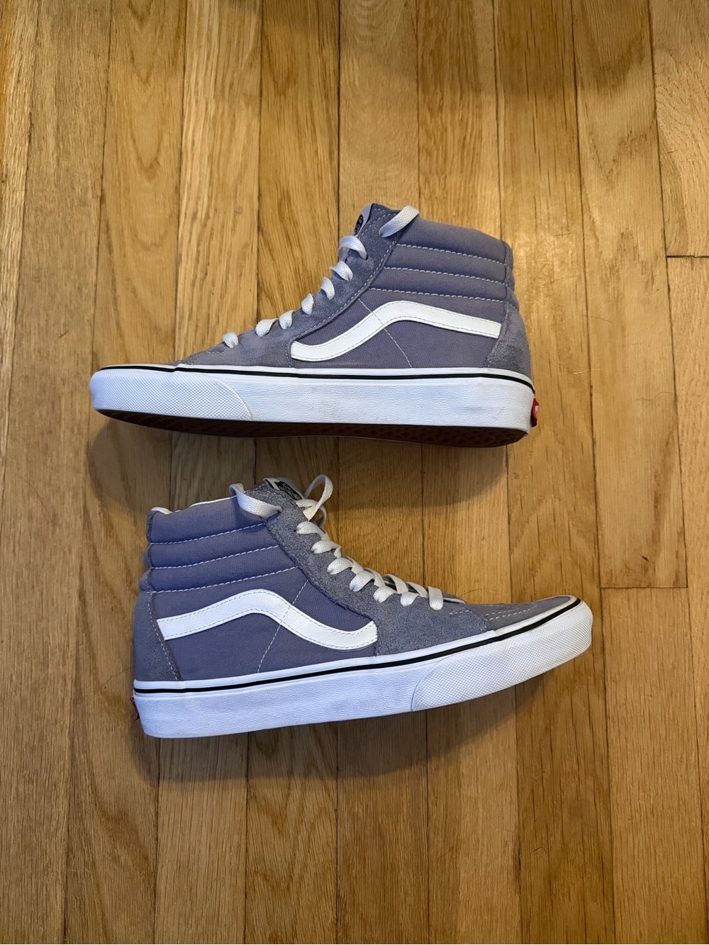 Vans Men's Sk8-Hi High Top Sneakers in Gray & White 7.5